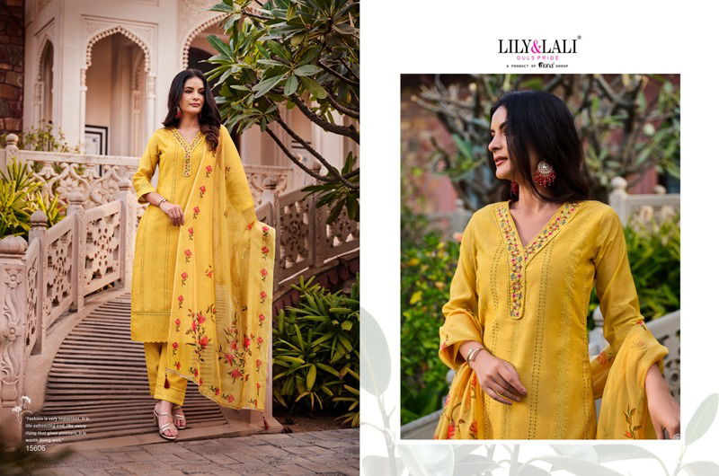 Lucknowi Vol 3 By Lily And Lali Chanderi Kurti Bottom With Dupatta Wholesale Price In Surat
